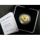 Guernsey £25 2002 gold Proof FDC boxed as issued