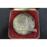 British Commemorative Medallion, silver d.57mm: Winston Churchill 1874-1965 / "Very Well, Alone"