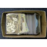 Dealers ex stock of old postcards in sleeves, mixed range, shoebox full (qty)