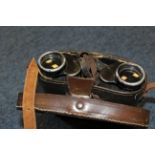 German Dienstglas binoculars 6 x 30 in leather case GC includes strap. Standard German Field issue.