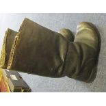 German Black full length marching boots no interior label , approx. UK size 10 matching pair