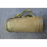 German fluted gas mask container only marked 1862 on side