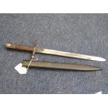 Bayonet: Italian Model 1891 knife bayonet made at Terni. In its steel scabbard. In good condition