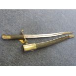 Bayonet: A scarce British Whitworth sword bayonet (approved 18.12.1863) Model 1863 in its steel