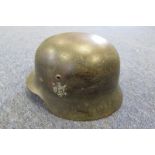 German Headwear - M35 double decal army helmet. Eagle 50% present, tri-colour 40% present.