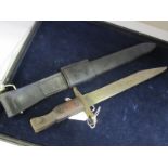 Bayonet: Canadian Ross rifle bayonet MKII dated February 1916. In its leather scabbard with integral