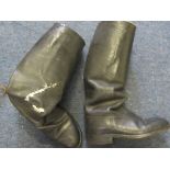 German Black full length marching boots interior label Anion Jost , approx. uk size 10 matching