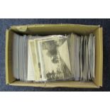 Dealers ex stock of old postcards in sleeves, mixed range, shoebox full (qty)