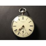 Silver Pocket watch, Peter Dickenson Preston, hallmarked Chester 1864, approx 50mm dia