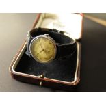 Rolex Marconi base metal manual wind gents wristwatch, arabic numerals with a second hand