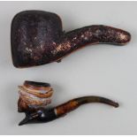 Austrian Meerschum pipe in the shape of a ladies head. Fitted case included