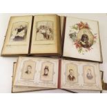 Carte de Visite photographs - various collections housed in three old albums  (qty)