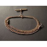 9ct Gold "T" bar pocket watch chain. length approx 40cm and weighing 33.5g