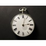 Silver open face pocket watch, hallmarked London 1861. Movement signed "Waterfall & Howell,