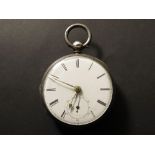 Silver open face pocket watch, hallmarked London 1856, approx 48mm dia