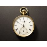 18ct gold open face pocket watch, dial and movement by F E bowden and hallmarked Birmingham 1899,