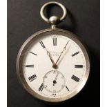 J. W. Benson, Silver open face pocket watch , known as "The Ludgate Watch" Hallmarked London 1891,