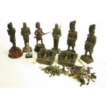 Crimea interest - banana box of items inc modern toy soldiers, model casting of the Sebastopol Gun