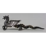 Ye Dragon of Wantley by Walker and Hall. Table lighter with electroplate mounted on a goats horn