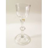 Glass - a broken 18th century plain Cordial Glass (no air twist), together with a broken 18th