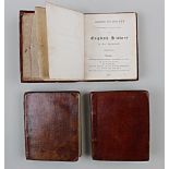 Set of three leather bound pocket size books entitled "a description of a set of prints of english
