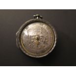 Silver pair case pocket watch,movement by William King London, silver face with Roman numerals