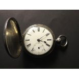 William IV silver full hunter pocket watch, hallmarked London 1832. with key