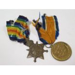 1914 star and victory medals to 3179 Pte C Mitchell 4/F.AMB RAMC also served lab corps