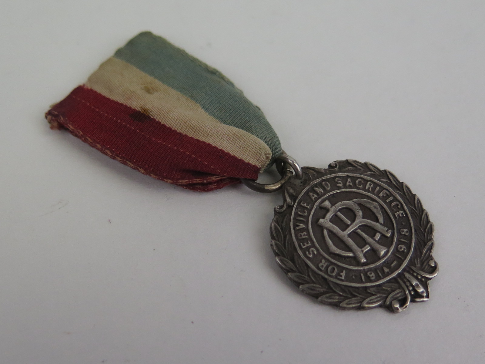 Tribute Medal (unmarked silver) 'I.O.R. For Service and Sacrifice 1914-1918'. (Independent Order