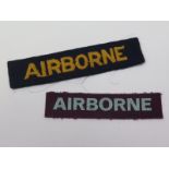 Airborne painted shoulder title badge & Airborne - RASC shoulder title badge