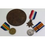 1914-15 Trio & plaque 16353 Pte Ernest Massey 2/Bn. W.Riding Regt KIA France 12/10/1916 during the