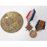 1915 Star, Victory Medal and Death Plaque to 1783 Pte Edward Samuel Jones 1st 8th Bn Manchester