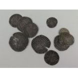 English hammered silver pieces, 2 x Mary groats, Elizabeth I shilling and sixpence, 2 x James I