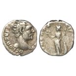 Clodius Albinus silver denarius struck as Caesar under Septimius Severus [193-195 A.D.], obverse