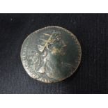 Hadrian brass dupondius, Rome Mint 119 A.D., reverse:- Salus-Fortuna, Sear 3668, even blackish