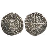 Henry VII, silver halfgroat of Canterbury, mm. Tun, Type IIIc, no stops, Spink 2211, quite nice