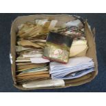 Carton of World material in sorted packets, envelopes and tins, better noted (qty) Buyer collects