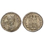 Constantine I billon follis with most of silver wash still in place, Heraclea Mint 317 A.D.,