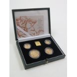 Four coin set 2000 (£5, £2, Sovereign & Half Sovereign). FDC boxed as issued