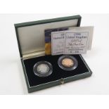 Fifty Pence "EEC" two coin set 1998, (Gold & Silver issues) aFDC boxed as issued