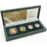 Four coin set 2004 (£5, £2, Sovereign & Half Sovereign). FDC boxed as issued