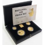 Britannia Four coin set 1991 (£100, £50, £25 & £10) Proof FDC boxed as issued