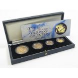 Four coin set 1982 (£5, £2, Sovereign & Half Sovereign). FDC boxed as issued
