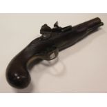 18th century flintlock over coat pistol nice clean gun