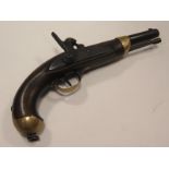 19th century French percussion 1842 pattern military pistol with signed lock