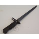 Bayonet: A P13 by Remington dated 10-16 in its steel mounted leather scabbard, with tear drop frog