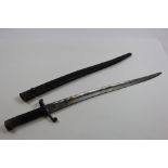Bayonet: A British Pattern 1856/8 Volunteer sword bayonet, pommel marked 'V-GM A3-402' to a