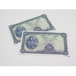 Ireland, Central Bank of £10s (2). both 3/12/1954 consecutive numbers, aUnc with a touch of foxing