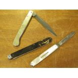 Knives: Lock knives as follows: All steel lock knife by Joseph Rogers, Sheffield, blade 4''.