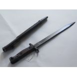 Bayonet: A good India Pattern MKII short SMLE bayonet. Unfullered blade 12". Ricasso marked N.W.